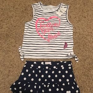 Little girls mini skirt and shirt